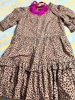 J. Crew Tan Leopard Print Tiered Mini Dress
